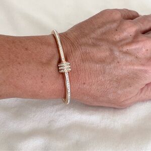 Rose Gold Tone Crystal Pave Bangle Bracelet New NWT